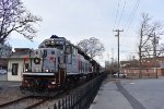 Now the train is proceeding north past the restored Warwick Station to make the stop at the collection point in Downtown Warwick